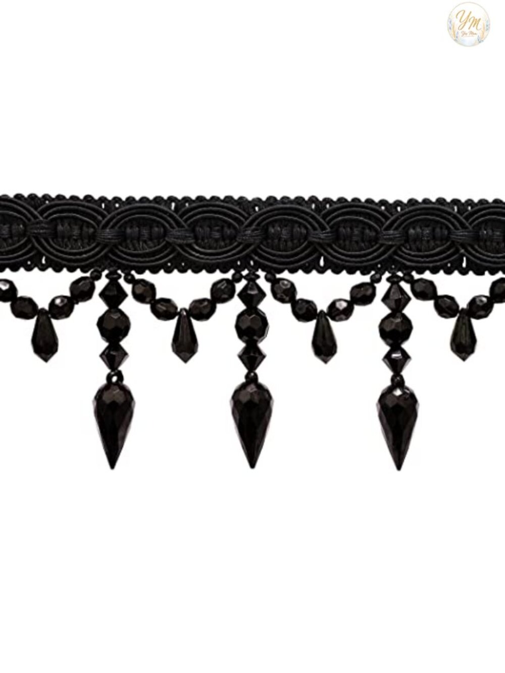3 3/4" Beaded Fringe Trim with Teardrop Gimp Header 3 Yard Pack